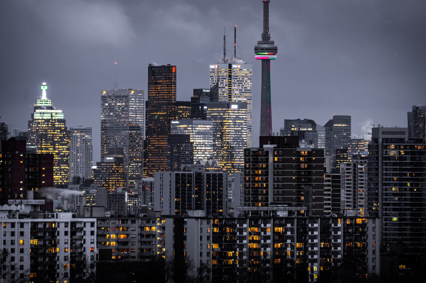 Financial district skyline